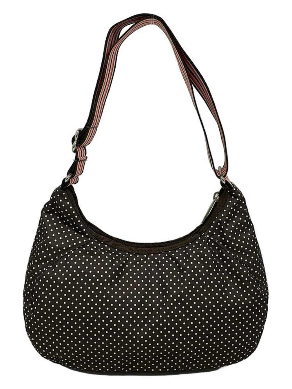 LESPORTSAC Dark Brown Cream Orange Respo Nylon Shoulder Bag